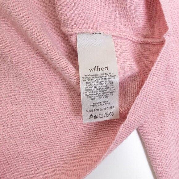 Aritzia Wilfred Rebecca Turtleneck Sweater Cropped Wool Blend Blush Pink - Picture 9 of 11